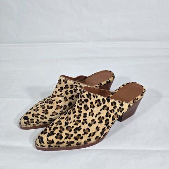 Coconuts by Matisse Shoes - Coconuts by Matisse Animal Print Mules Heels Size 8 Calf Hair Leopard Slip On